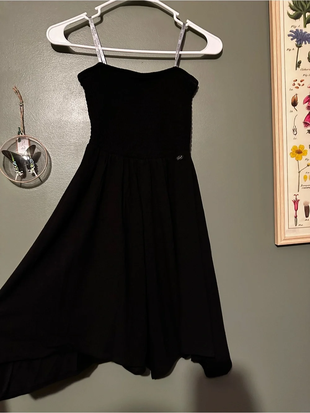 GUESS Black Strapless Handkerchief Hem Dress - Picture 2 of 6
